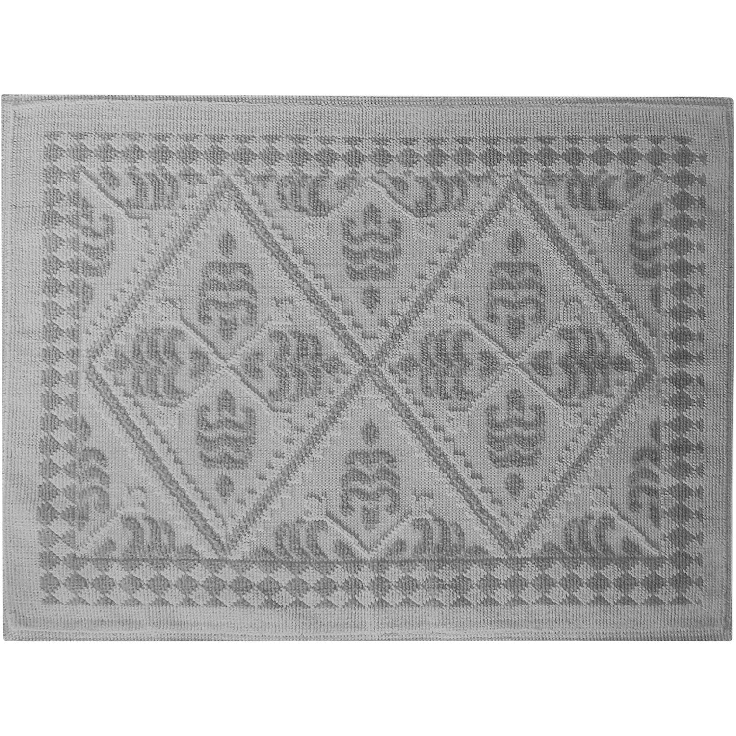VALTEX - Tappeto rettangolare Sassari in cotone e poliestere Grigio 60x110 cm